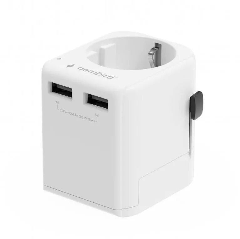 Alimentator Laptop Gembird Gembird TPA-EU2A12-01-W EU to Universal travel power adapter, 12W, white