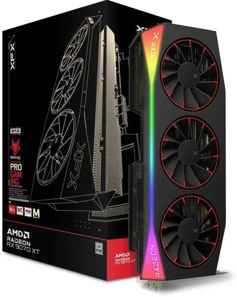 Placa Video XFX RX 9070XT Mercury Magnetic Air black 16GB GDDR6 HDM