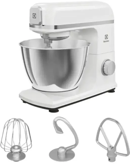 ELECTROLUX Robot de bucatarie Electrolux E5KM1-4SWB, 1200W, 6 trepte de viteza, functie Pulse, corp metalic, bol inox 5l, alb