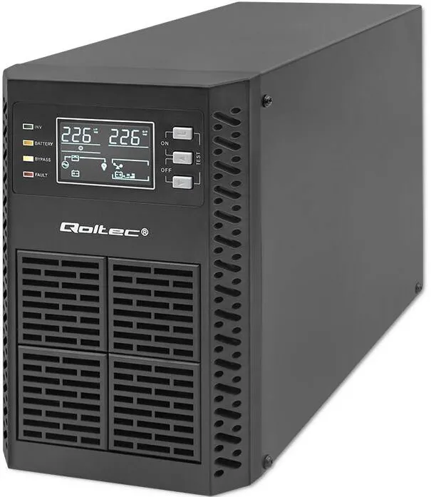 UPS QOLTEC 52280  1kVA  1000W  Power factor 1.0  LCD  EPO  USB  On-line