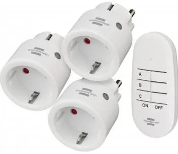 Brennenstuhl "Comfort-Line Mini 3+1" Remote Controlled Power Outlet Set, IP20, white