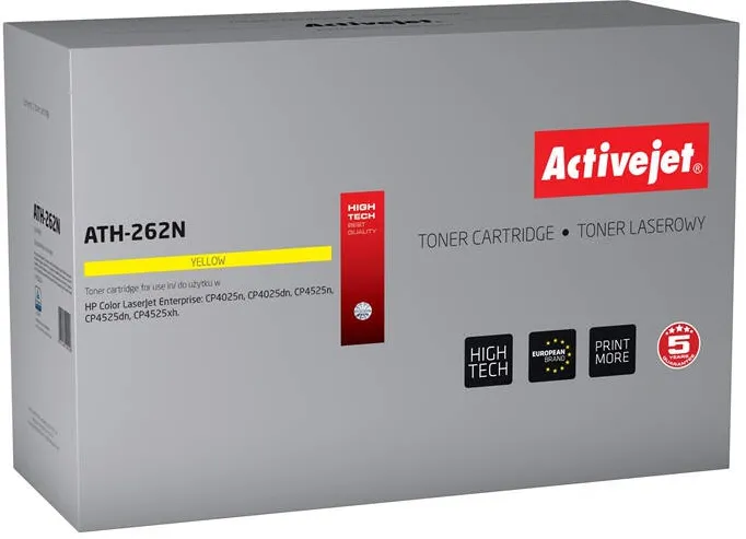 Toner imprimanta ACTIVEJET COMPATIBIL ATH-262N for HP printer; HP CE262A replacement; Supreme; 11000 pages; yellow