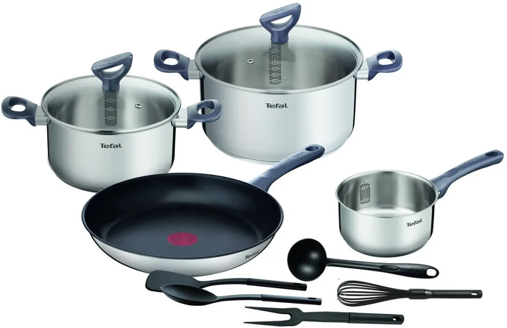 TEFAL Set de 11 piese Tefal Daily Cook, craticioara 16 cm, oala 20/24 cm + capac sticla, 5 spatule
