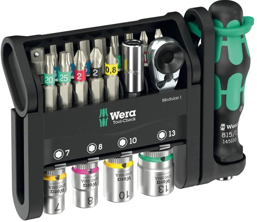 WERA Set surubelnita cu biti si tubulare Wera Tool-Check Modular 1 cu suport si 21 piese
