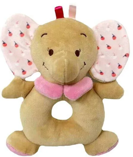 TULILO Jucarie zornaitoare, Tulilo, elefant roz, 18cm, din plus moale