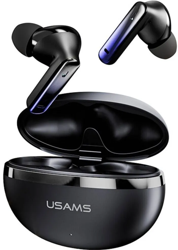 Casti Bluetooth USAMS Casti Wireless Echo E02 TWS ANC+ENC, Usams, Bluetooth 5.3, 4 ore redare, negru