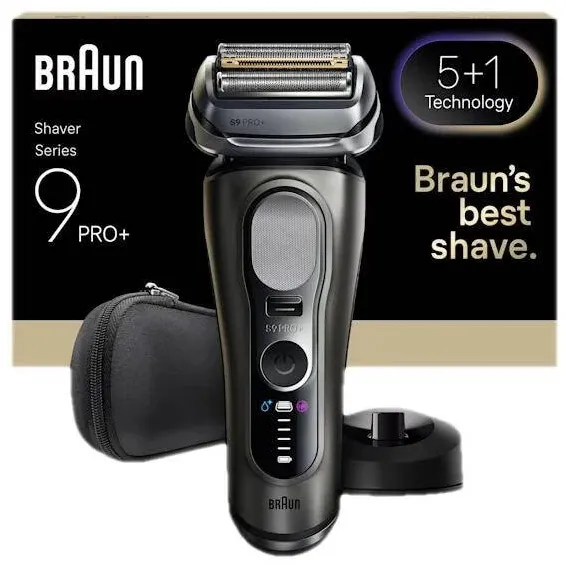BRAUN Ras electric Braun Series 9 Pro+ 9615s, 5 elemente taiere, negru, 60 minute autonomie