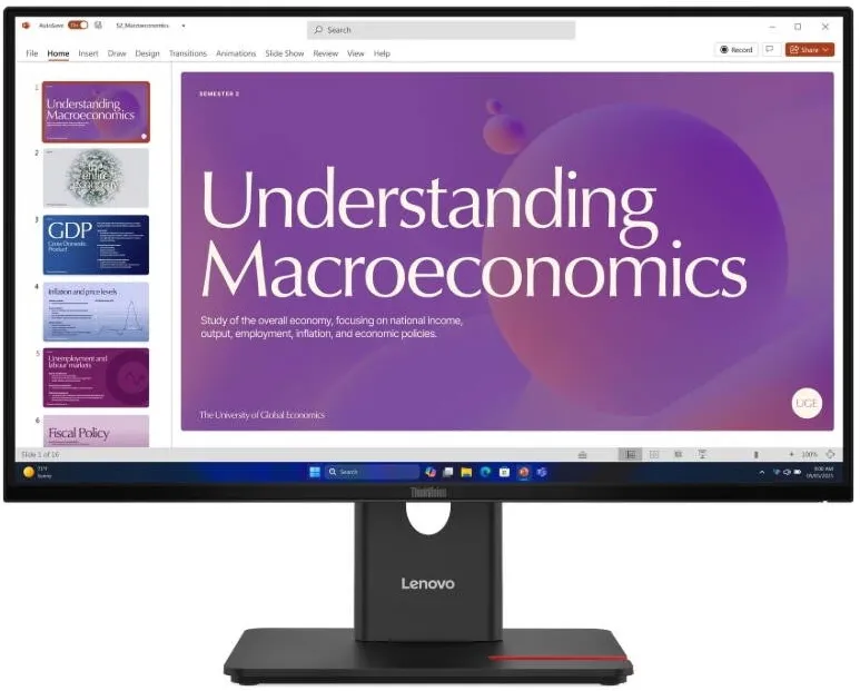 Monitor Lenovo Monitor IPS LED, Lenovo ThinkVision 23.8" T24D-40, Full HD 1920x1080, HDMI, DisplayPort, Boxe, Pivot, Negru