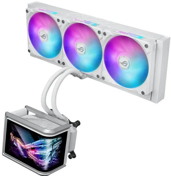 Cooler Asus Racitor lichid Asus ROG RYUO IV SLC 360 ARGB, 3 ventilatoare 12cm, alb, AM4/AM5/LGA1700/LGA1851