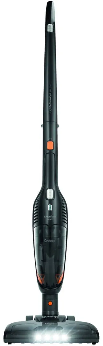 Aspirator GORENJE Aspirator vertical fara fir Gorenje SVC144FBK, 95W, autonomie 45 min, capacitate de colectare 0.6l, nivel de zgomot 78 dB, filtru HEPA, negru