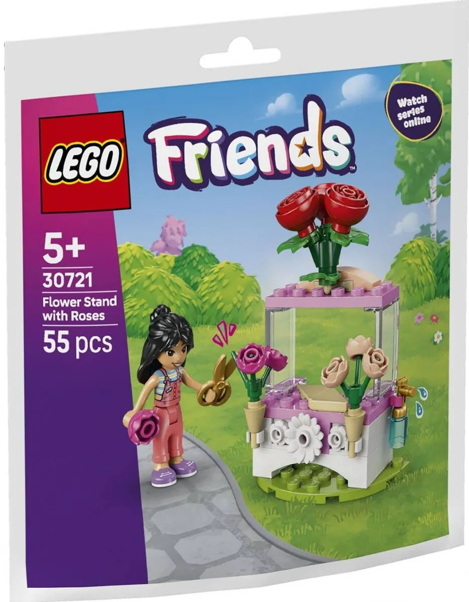 LEGO Set LEGO Friends Stand cu trandafiri, 55 piese, multicolor, 5 ani