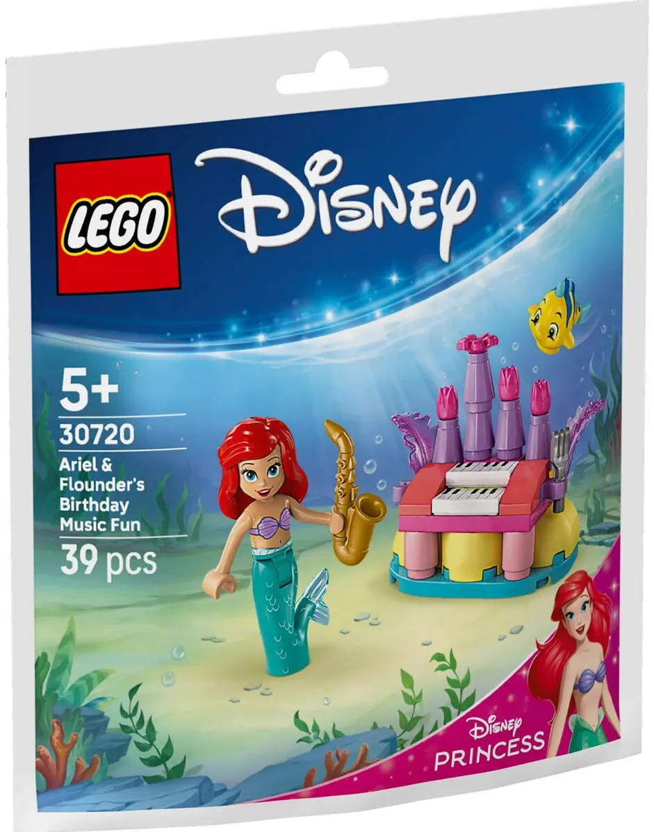 LEGO Disney Princess, set distractie muzicala, Ariel si Flounder, 39 piese, multicolor