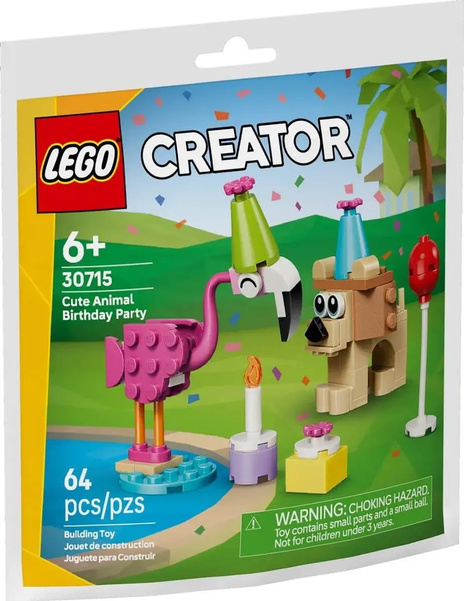 LEGO Set LEGO Creator Petrecere de zi de nastere cu animalute, 64 piese, multicolor, 6 ani