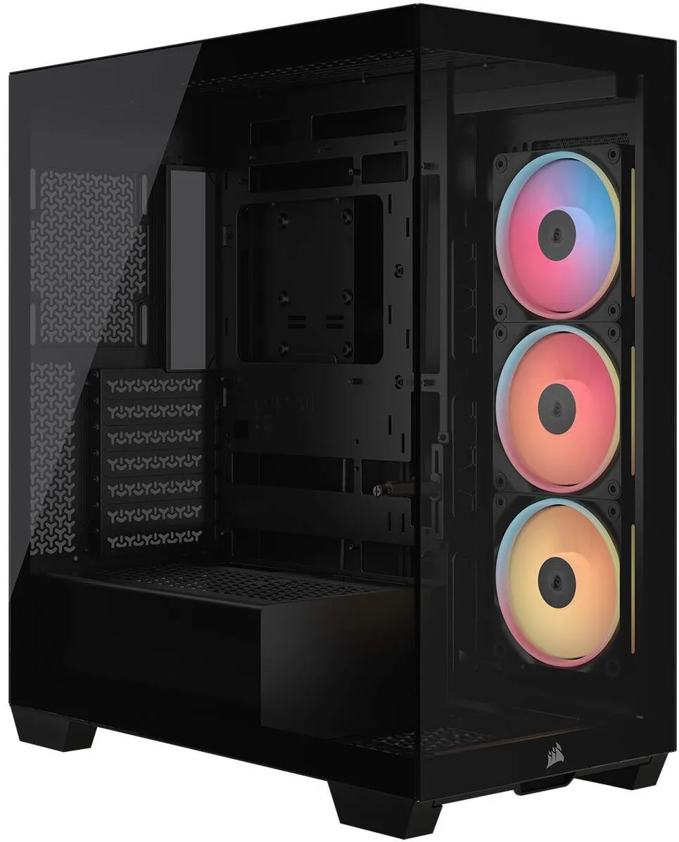 Carcasa PC Corsair Carcasa Corsair 3500X LXR LINK Tempered Glass Mid-Tower, Negru