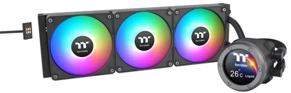 Cooler Thermaltake Set 3 Ventilatoare PC Thermaltake, LED, 12x12x2,5cm, Negru