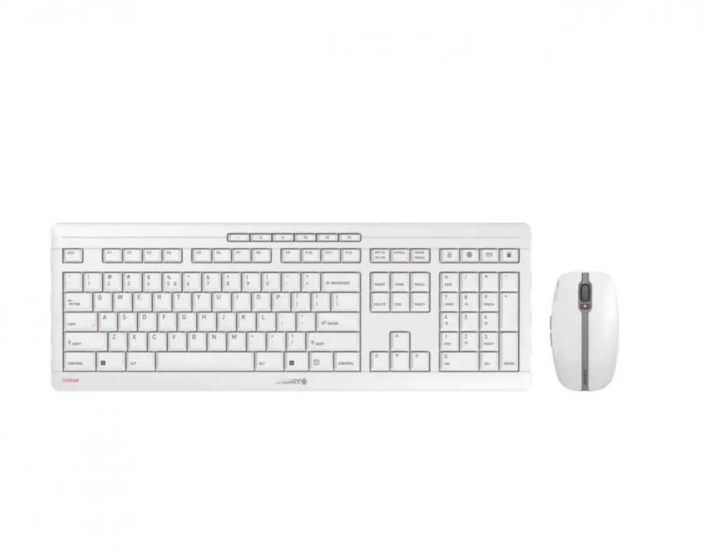 Tastatura Cherry Kit tastatura cu mouse, Cherry Stream, Wireless, Alb