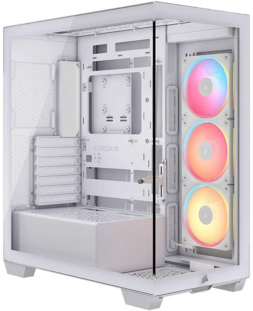 Carcasa PC Corsair Carcasa Corsair 3500X LXR LINK Tempered Glass Mid-Tower, Alb