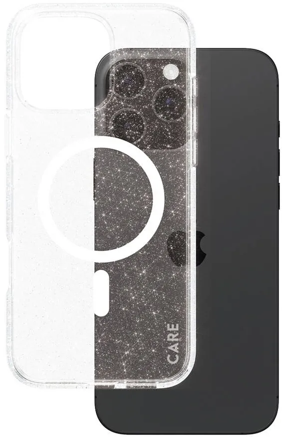 PanzerGlass Husa de protectie PanzerGlass Hard Care Flagship Star Lit MagSafe pentru iPhone 16 Pro Max, Transparent/Alb