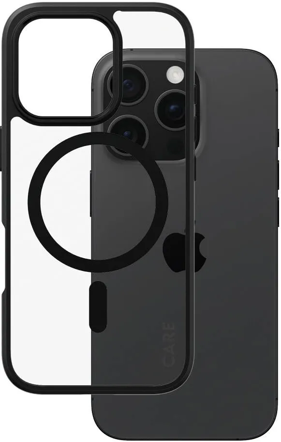 PanzerGlass Husa de protectie PanzerGlass Hard Care Magsafe pentru iPhone 16 Pro, Transparent/Negru