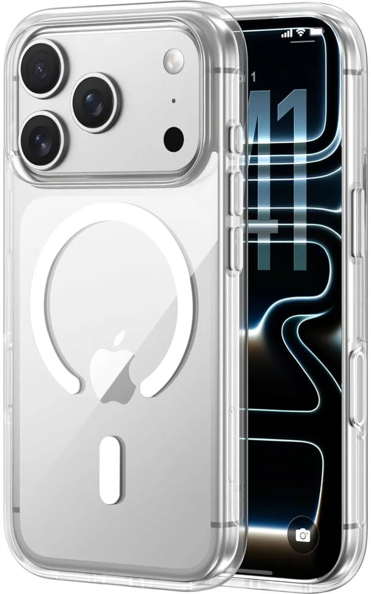 BELKIN Husa, Belkin SheerForce Clear Magnet pentru iPhone 17 Pro, Transparent Alb