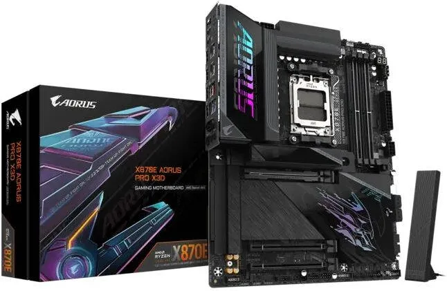 Placa de Baza GIGABYTE Placa de baza Gigabyte X870E AORUS PRO X3D, AM5, 4xDDR5, 256GB, ATX, RGB