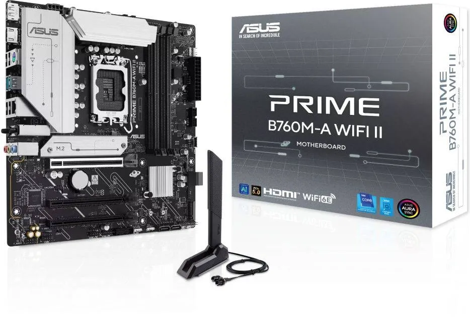 Placa de Baza Asus Placa de baza, Asus, PRIME B760M-A WIFI II, 4xDDR5, 256GB, Micro-ATX