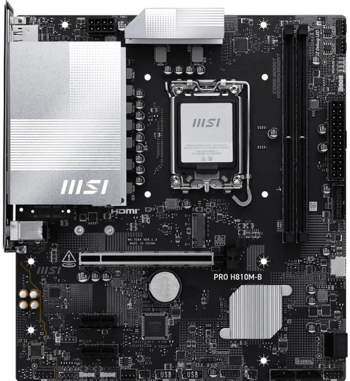 Placa de Baza MSI Placa de baza MSI PRO H810M-B, LGA1851, DDR5, mATX, Negru 911-7E64-001