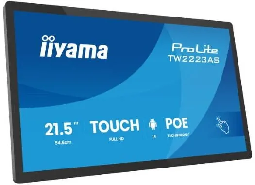 Monitor IIyama Monitor LED Iiyama 21.5", Full HD 1920x1080, USB-C, touchscreen, negru