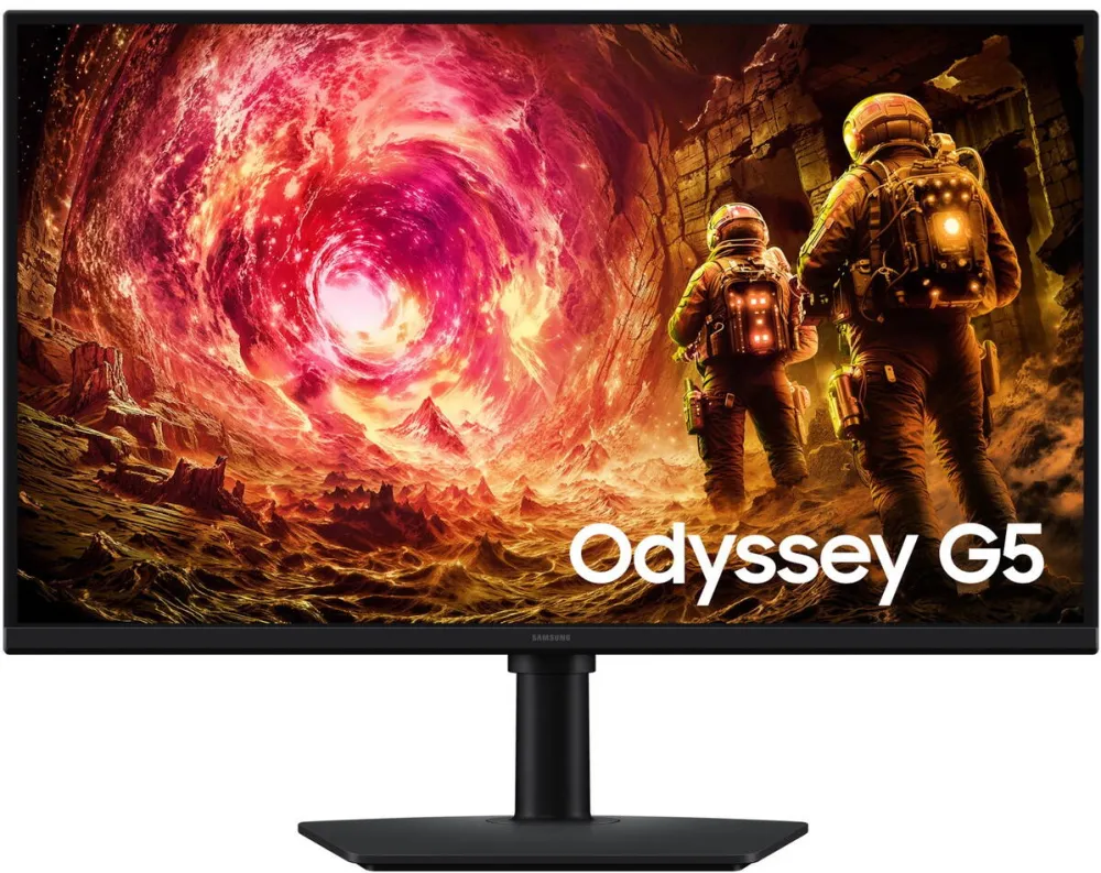 Monitor Samsung Monitor Gaming Samsung Odyssey G5 G50F, 27", QHD (2560 x 1440), IPS, 180Hz, 1ms(GTG), FreeSync, Flicker Free, HDMI, DisplayPort, Pivot, Negru