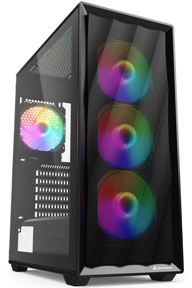 Carcasa PC Sharkoon Carcasa Sharkoon VK4 Rainbow, ATX, Tempered Glass, 4x 120 Rainbow LED Fan
