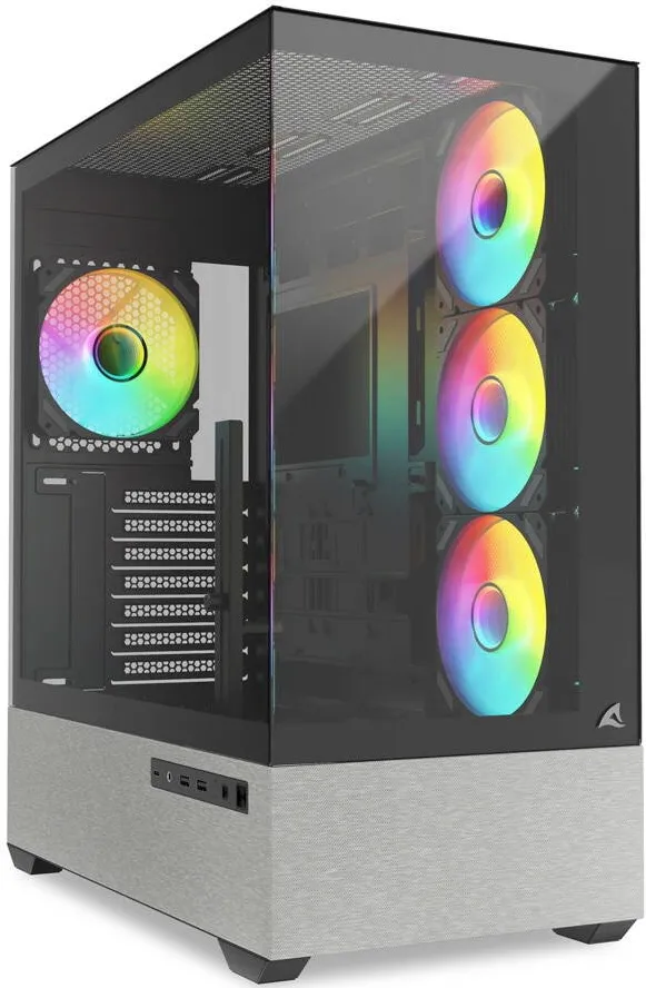 Carcasa PC Sharkoon Carcasa Sharkoon AK7 ARGB, ATX, 2x Tempered Glass, 4x 120 ARGB PWM Fan, ARGB Controller, fabric covering
