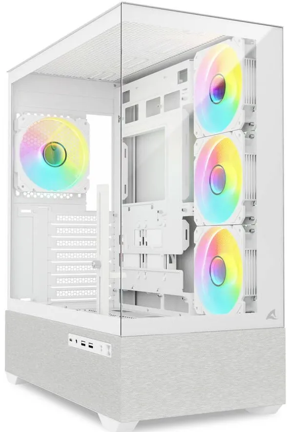 Carcasa PC Sharkoon Carcasa Sharkoon AK7 ARGB, ATX, 2x Tempered Glass, 4x 120 ARGB PWM Fan, ARGB Controller, fabric covering