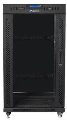 Rack LANBERG Cabinet metalic, Lanberg, 19" 22U, 600x600, negru, usi din sticla