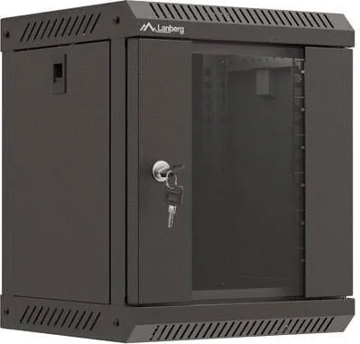 Rack LANBERG Sfat instalare rack 10" 6U 300x300mm, cu usi din sticla, negru, set flat pack