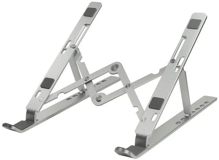 Accesoriu Laptop Logilink Suport de birou Logilink laptop, 7 pozitii, suporta dimensiuni 10-16″, pliabil, aluminiu, suport antiderapant, Argintiu