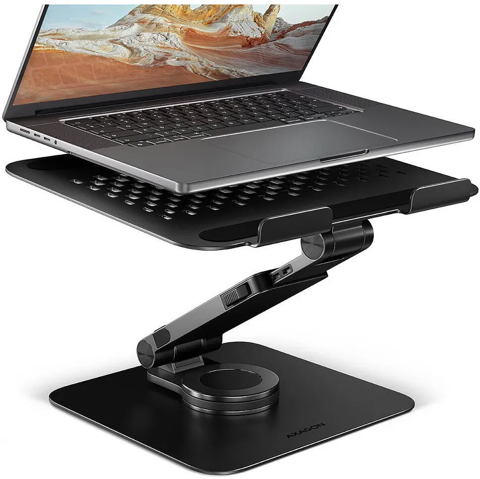 Accesoriu Laptop AXAGON Stand notebook AXAGON STND-LRB, ajustabil, rotatie 360°, compatibiliate 10" - 17.3", Negru