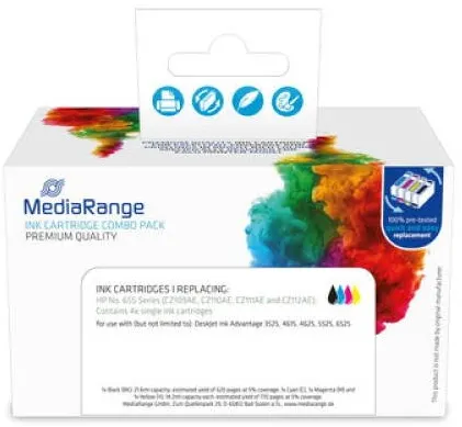 Cartus Imprimanta MediaRange Set 4 tonere imprimanta, MediaRange, Pentru HP655, Multicolor
