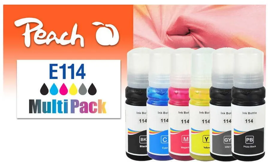 Cartus Imprimanta Peach Set 6 cartuse cerneala, Peach, Universal, Multicolor
