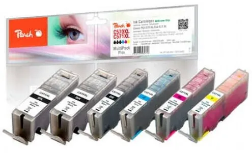 Cartus Imprimanta Peach Set 6 cartuse de cerneala Multi Pack Plus XL, Peach, Negru/Galben/Cyan/Magenta