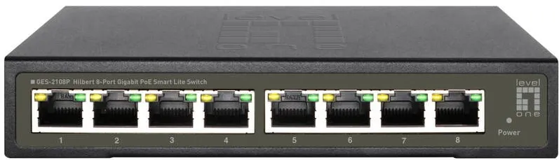 Switch LevelOne Switch, LevelOne, 112.8W, 10/100/1000Mbps, 8 porturi, Negru
