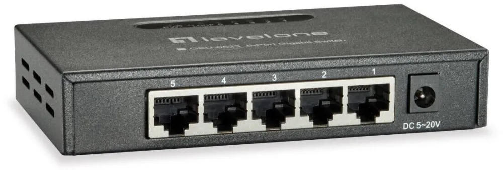 Switch LevelOne Comutator Switch Gigabit, LevelOne, 5 porturi, Negru