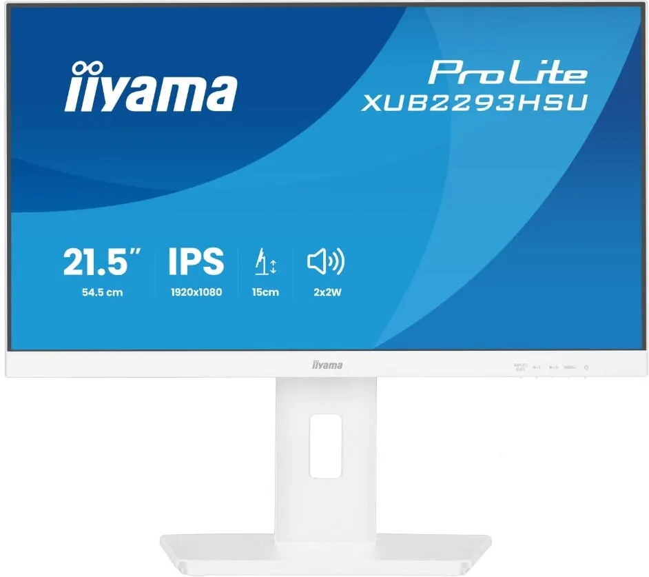 Monitor IIyama Monitor VA LED Iiyama 21.5" XUB2293HSU-W7, FulL HD 1920 x 1080, HDMI, DisplayPort, Boxe, 100 Hz, 1 ms Alb