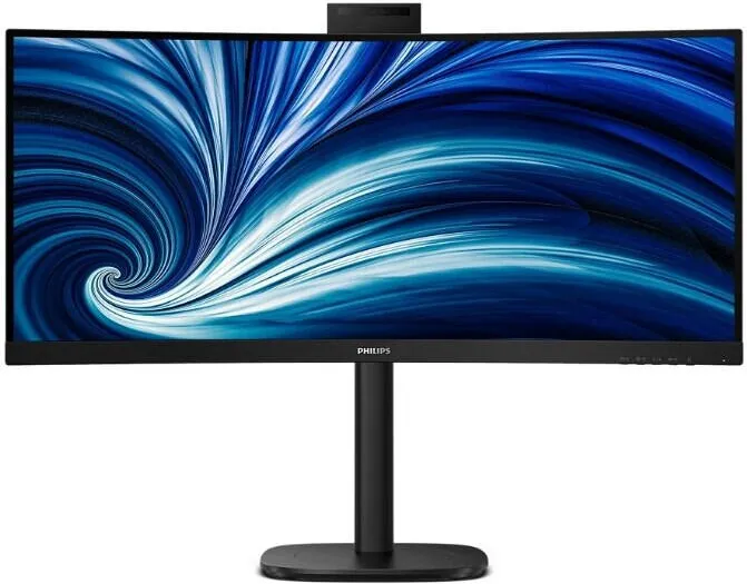 Monitor Philips Monitor LCD VA LED Philips 34", curbat, WQHD 3440 x 1440, Boxe, Negru