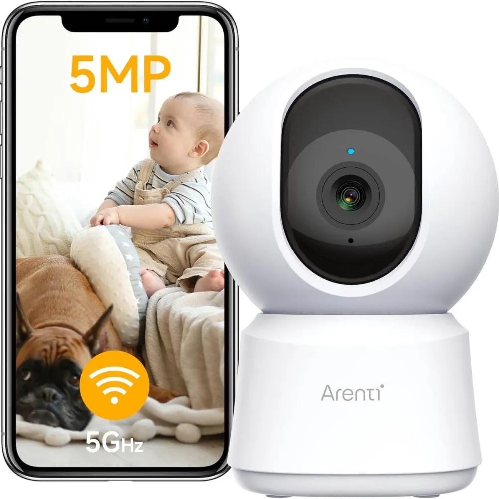 Camera Supraveghere Arenti Camera supraveghere Arenti, 3K, 5 MP, mini, wireless 2.4 GHz, 5 GHz, night vision 10m, audio bidirectional, compatibil Alexa si Google Assistant, 355grade pan si tilt, P2F