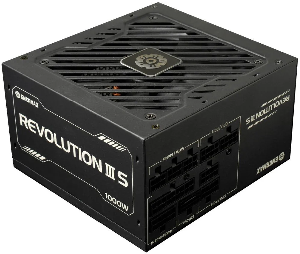 Sursa PC Enermax Sursa Enermax ERV1000P-AHP, Revolution III S, 1000W, 12V-2x6, 80Plus Platinum, jap. capacitor, ATX 3.1, PCIe 5.1, Negru