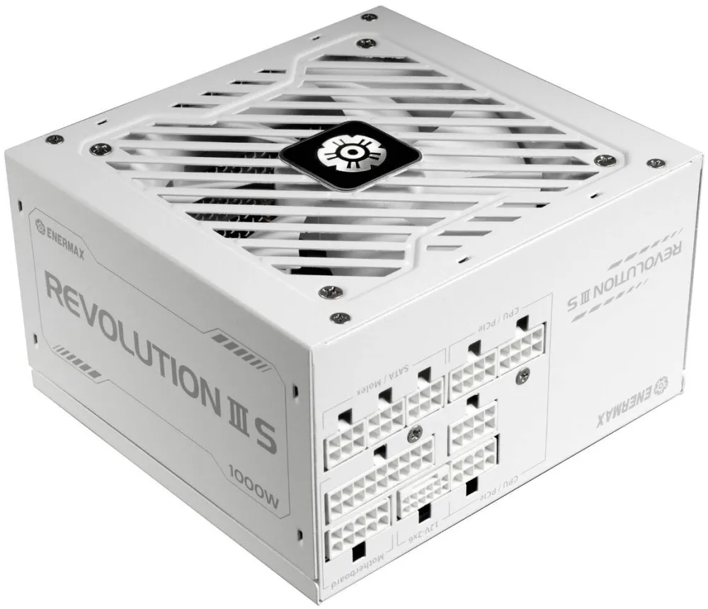 Sursa PC Enermax Sursa Enermax ERV1000P-AHP-W, Revolution III S, 1000W, 12V-2x6, 80Plus Platinum, jap. capacitor, ATX 3.1, PCIe 5.1, Alb