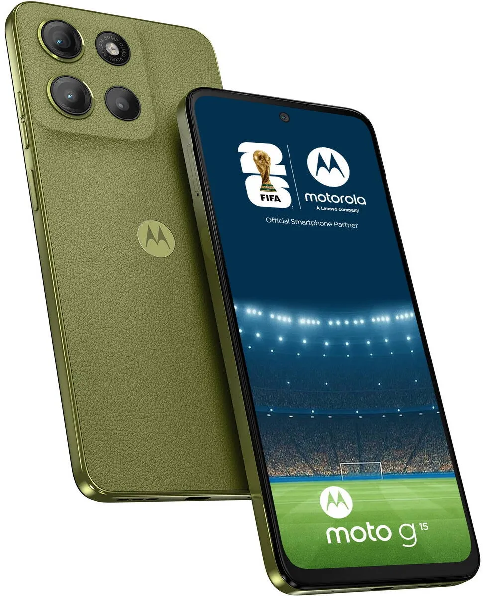 Smartphone MOTOROLA Telefon mobil Motorola moto g15, Dual SIM, 128GB, 4GB RAM, 5200 mAh, Iguana Green