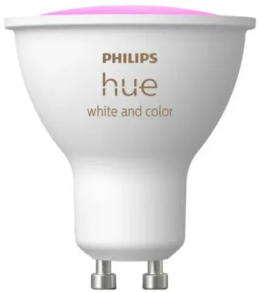 Philips Bec inteligent LED Philips Hue GU10, 4.2W, 400lm Alb si color, Wi-Fi, Bluetooth