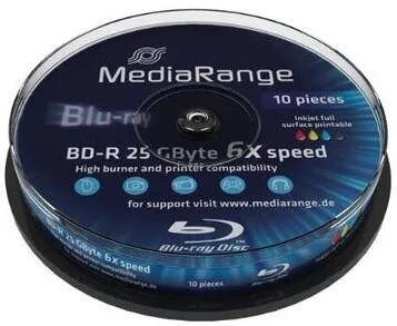 MediaRange BD-R 25GB 6x Print Cake10