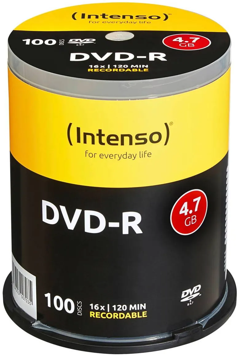 Intenso Mediu de Stocare 1x100 DVD-R 4,7GB 16x Speed, Cakebox